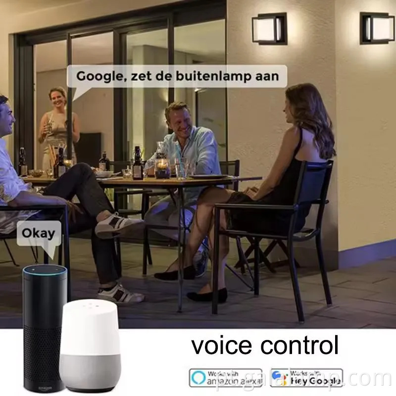 Luz de parede LED à prova d'água inteligente com controle de aplicativos Tuya para uso ao ar livre